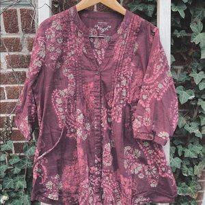 Sonoma wine tunic. Block print look